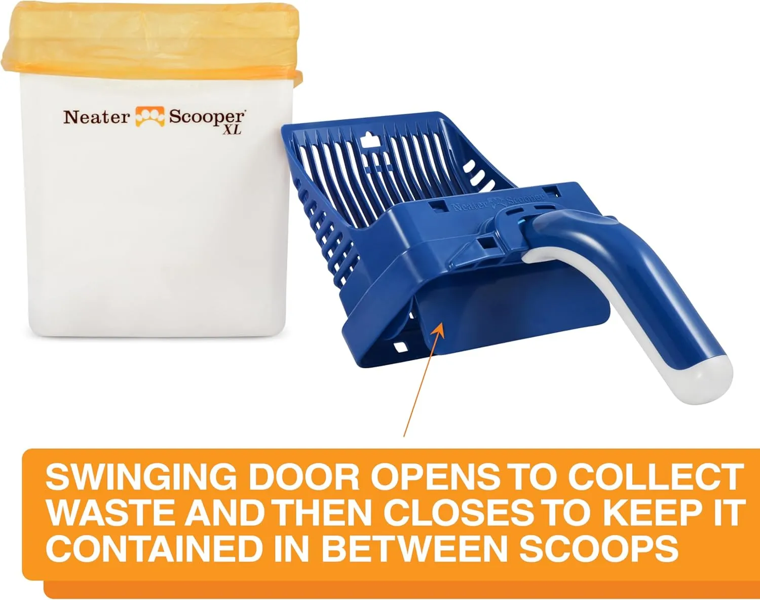 Neater Pets Neater Scooper XL Cat Litter Scoop, 195 Refill Bags – Extra-Large Capacity Mess-Free Cat Litter Scooper with Bag for Large & Multiple Cats, Spill-Proof Litter Box Scooper with Scoop Holder