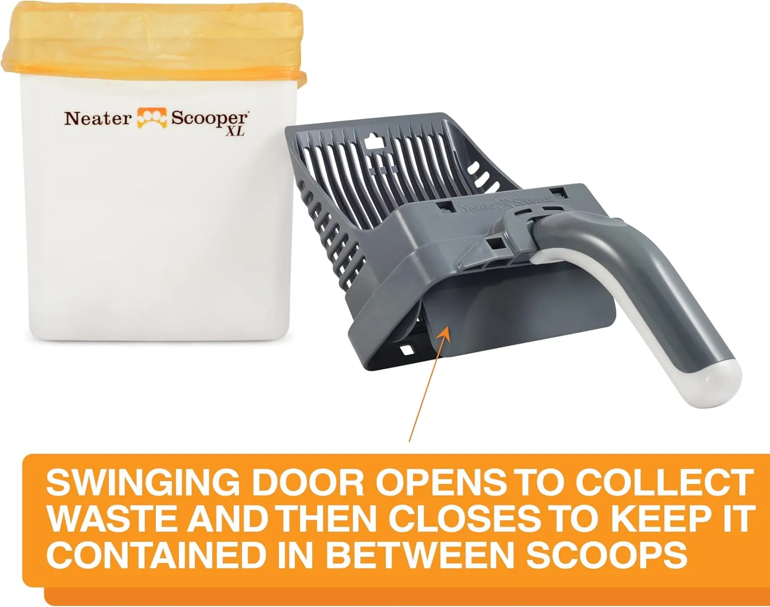 Neater Pets Neater Scooper XL Cat Litter Scoop, 195 Refill Bags – Extra-Large Capacity Mess-Free Cat Litter Scooper with Bag for Large & Multiple Cats, Spill-Proof Litter Box Scooper with Scoop Holder