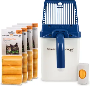 Neater Pets Neater Scooper XL Cat Litter Scoop, 195 Refill Bags – Extra-Large Capacity Mess-Free Cat Litter Scooper with Bag for Large & Multiple Cats, Spill-Proof Litter Box Scooper with Scoop Holder