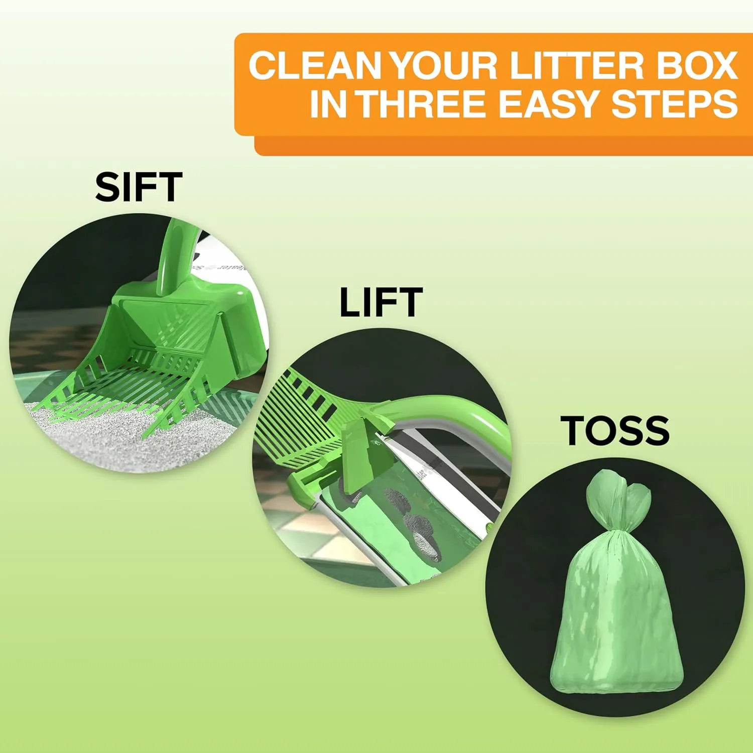 Neater Pets Neater Scooper XL Cat Litter Scoop, 195 Refill Bags – Extra-Large Capacity Mess-Free Cat Litter Scooper with Bag for Large & Multiple Cats, Spill-Proof Litter Box Scooper with Scoop Holder