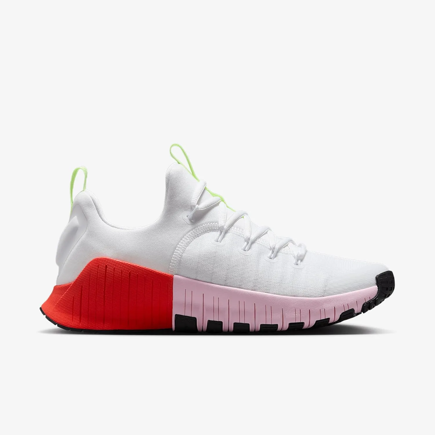 Nike Free Metcon 6 Women's Workout Shoes (IB4526-100, White/Barely Volt/Bright Crimson/Pink Foam)
