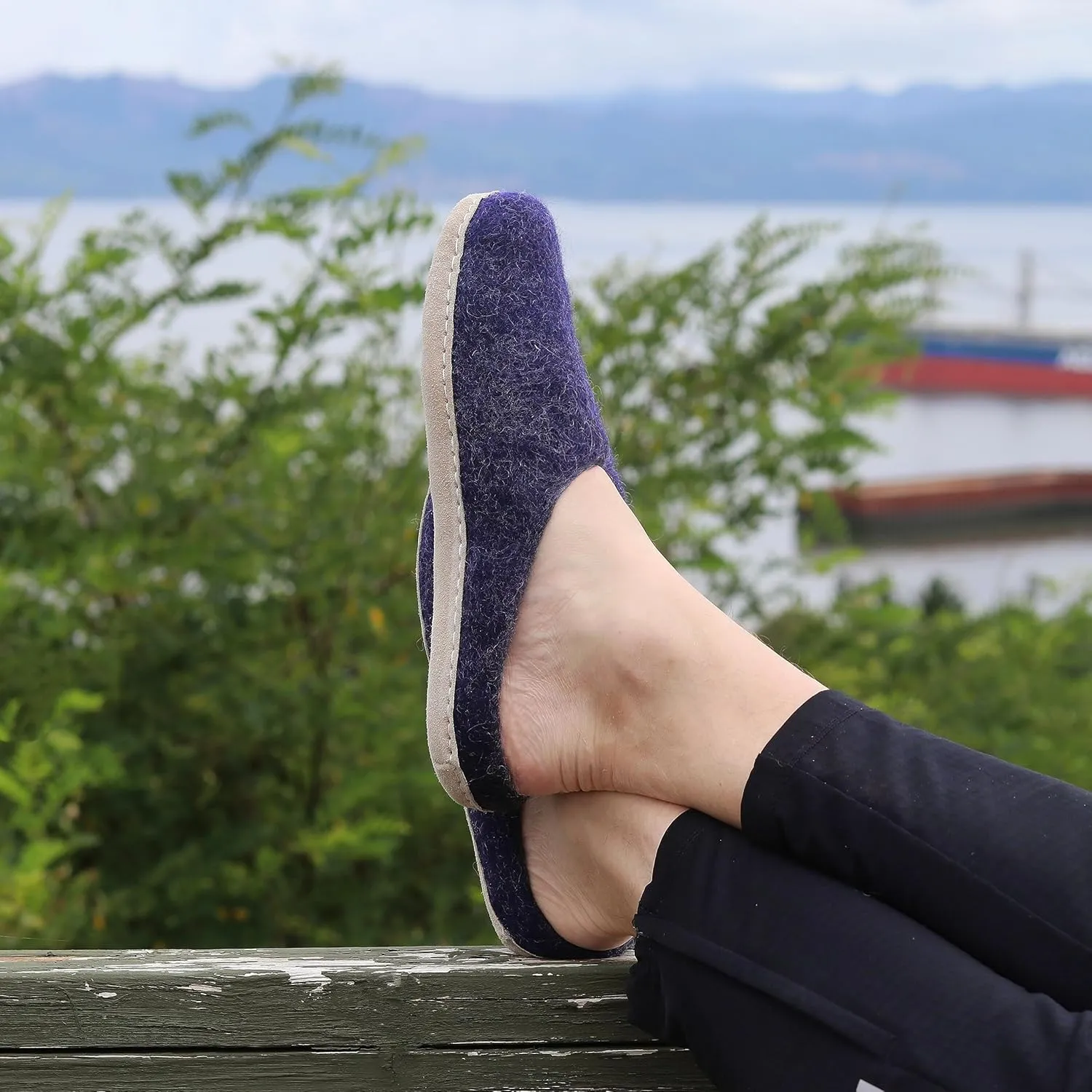 Nootkas Men's Felted Merino Wool 'Astoria' Mule House Slipper