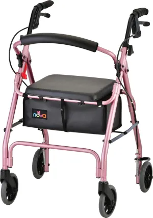 NOVA Medical Products GetGo Classic Rollator Walker, Pink, 1 Count