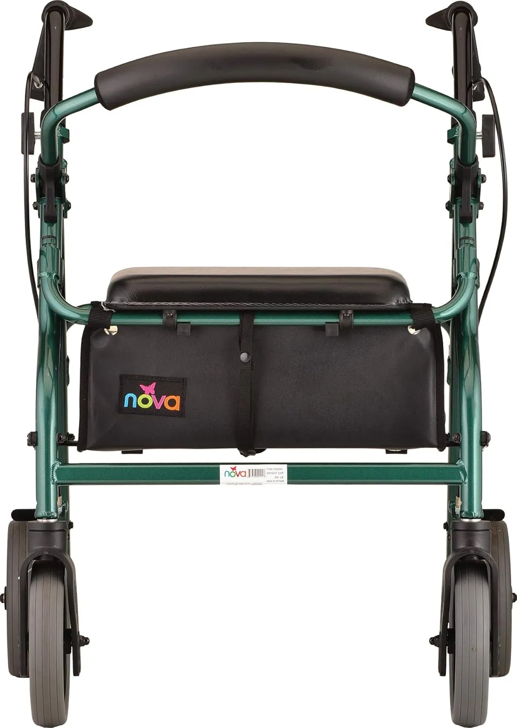 NOVA Medical Products Zoom Rollator Walker with 20" Seat Height, Green, 20 Inch