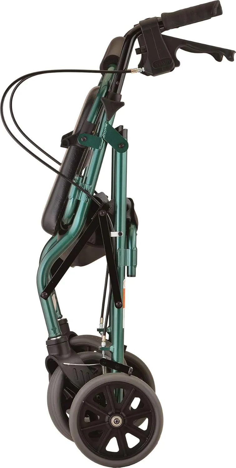 NOVA Medical Products Zoom Rollator Walker with 20" Seat Height, Green, 20 Inch