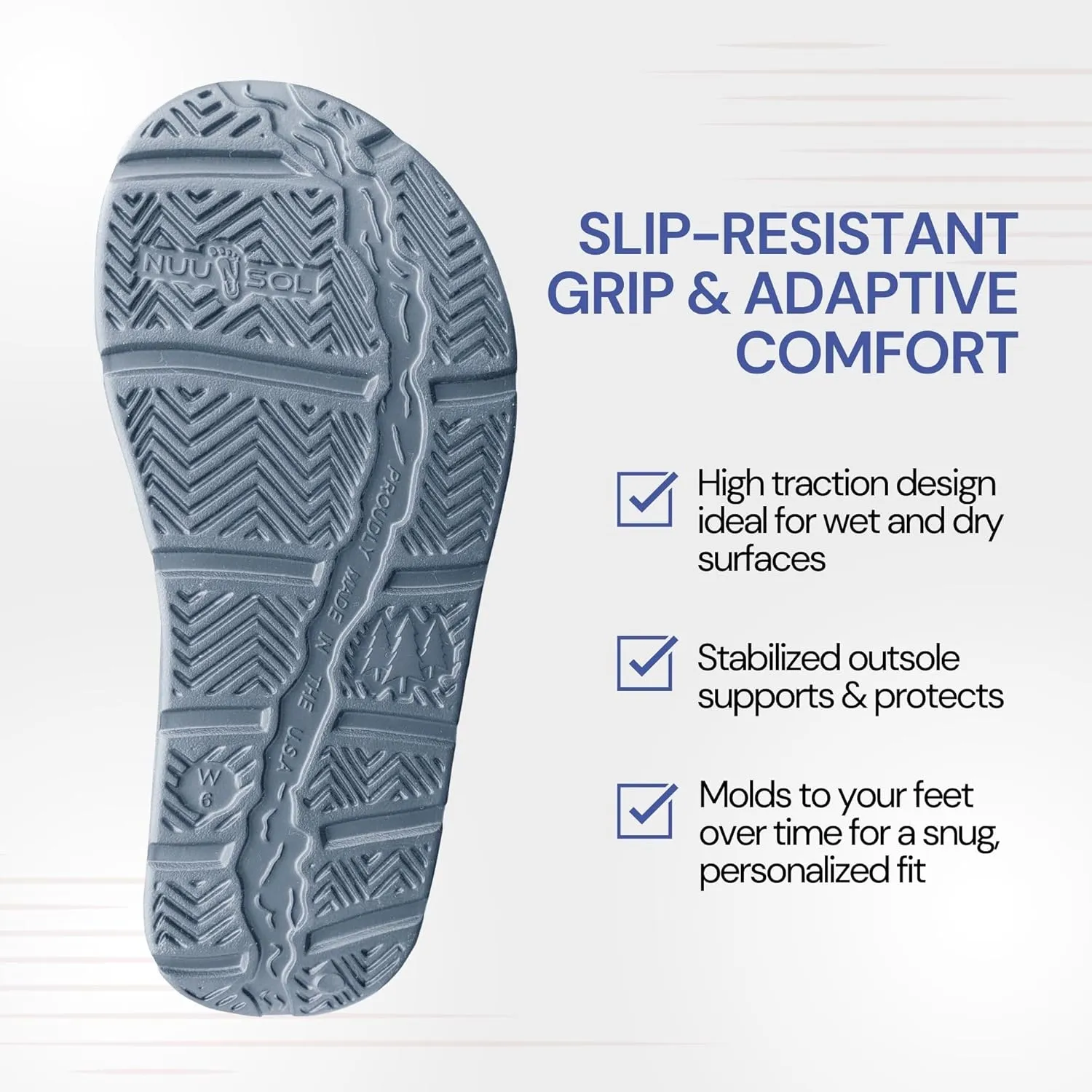 NUUSOL Unisex Cascade Flip Flops; Non-Slip Hiking/Plantar Fasciitis Footwear; Soft Cushion, Lightweight & Comfortable; Arch Support & Textured Footbed, Pain Relief for Joint, Neck & Back Injuries