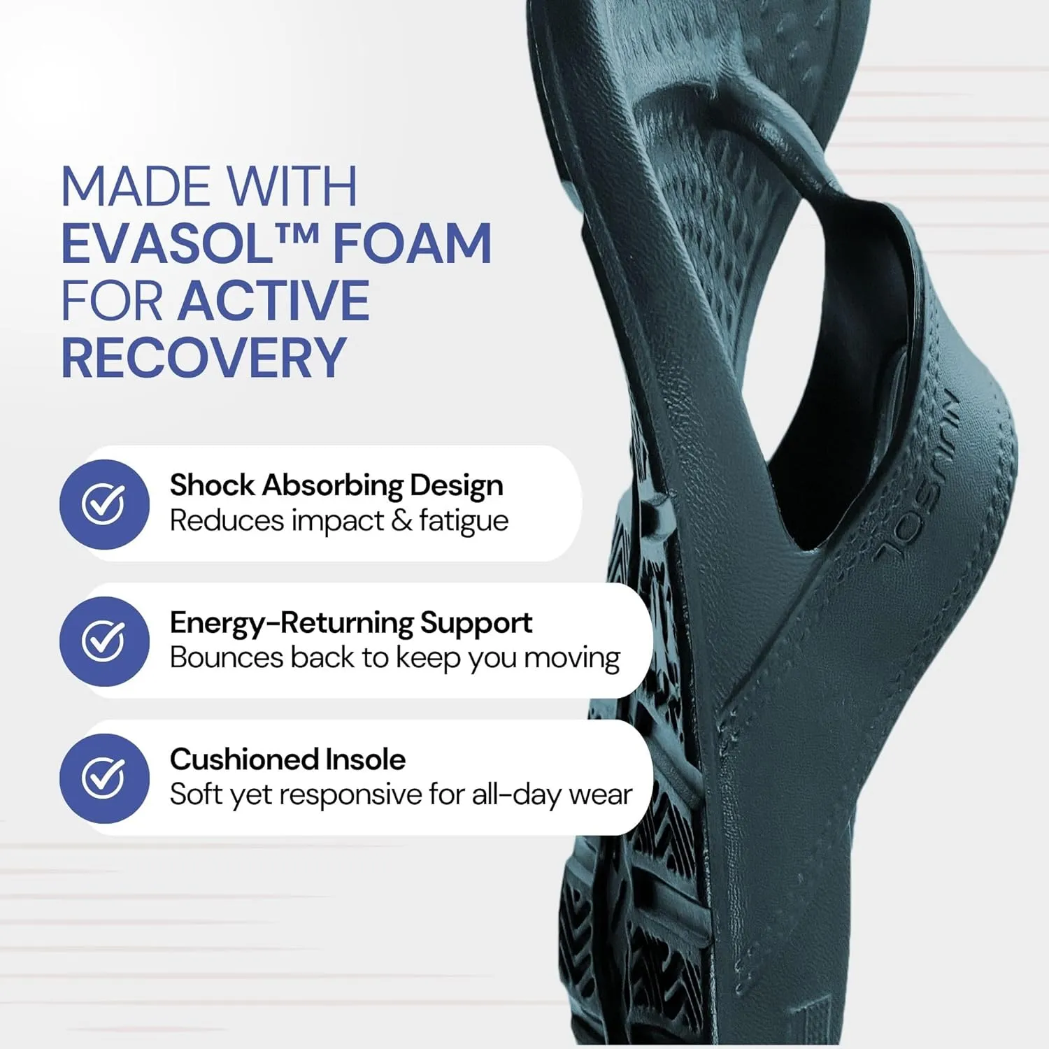 NUUSOL Unisex Cascade Flip Flops; Non-Slip Hiking/Plantar Fasciitis Footwear; Soft Cushion, Lightweight & Comfortable; Arch Support & Textured Footbed, Pain Relief for Joint, Neck & Back Injuries
