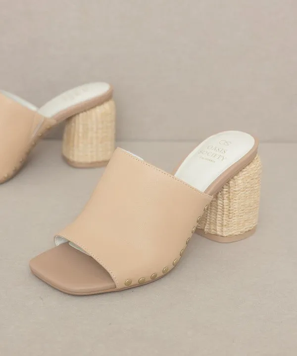 Oasis Society Serena - Studded Raffia Slide Heel