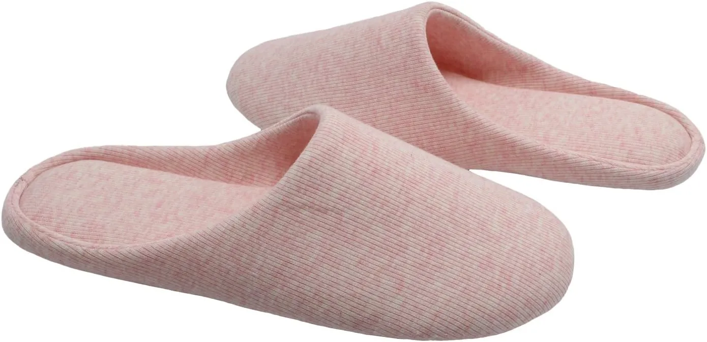ofoot Women's Non-Slip House Slippers - Lightweight Cotton Memory Foam Indoor Slip-On, Machine Washable & Foldable Travel Design for Home, Yoga, Narrow/Wide Fit Options