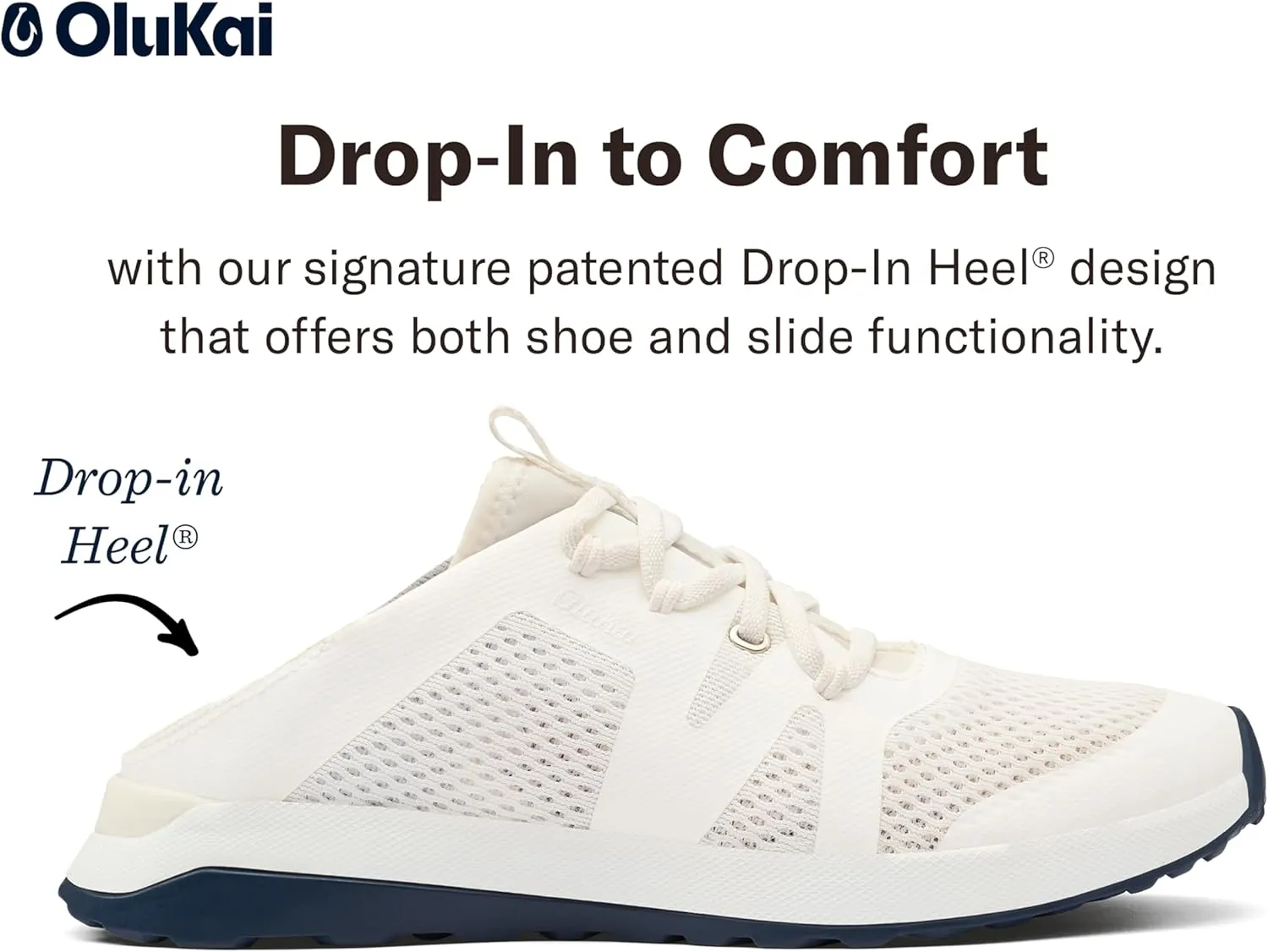 OLUKAI Huia Women's Athletic Sneakers, Lightweight & Breathable Mesh, Comfort Fit & Wet Grip Rubber Soles, Durable & Supportive