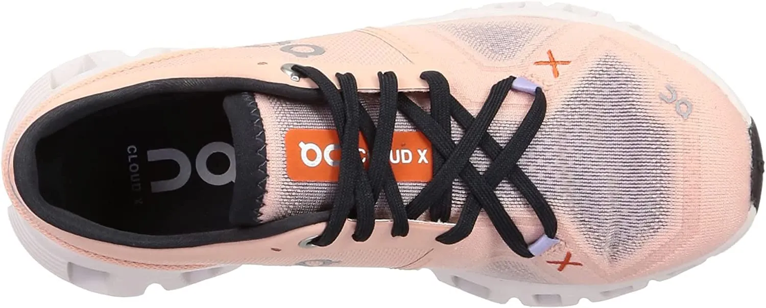 On Women's Cloud X 3 Sneakers, Rose/Sand, Pink, 10 Medium US