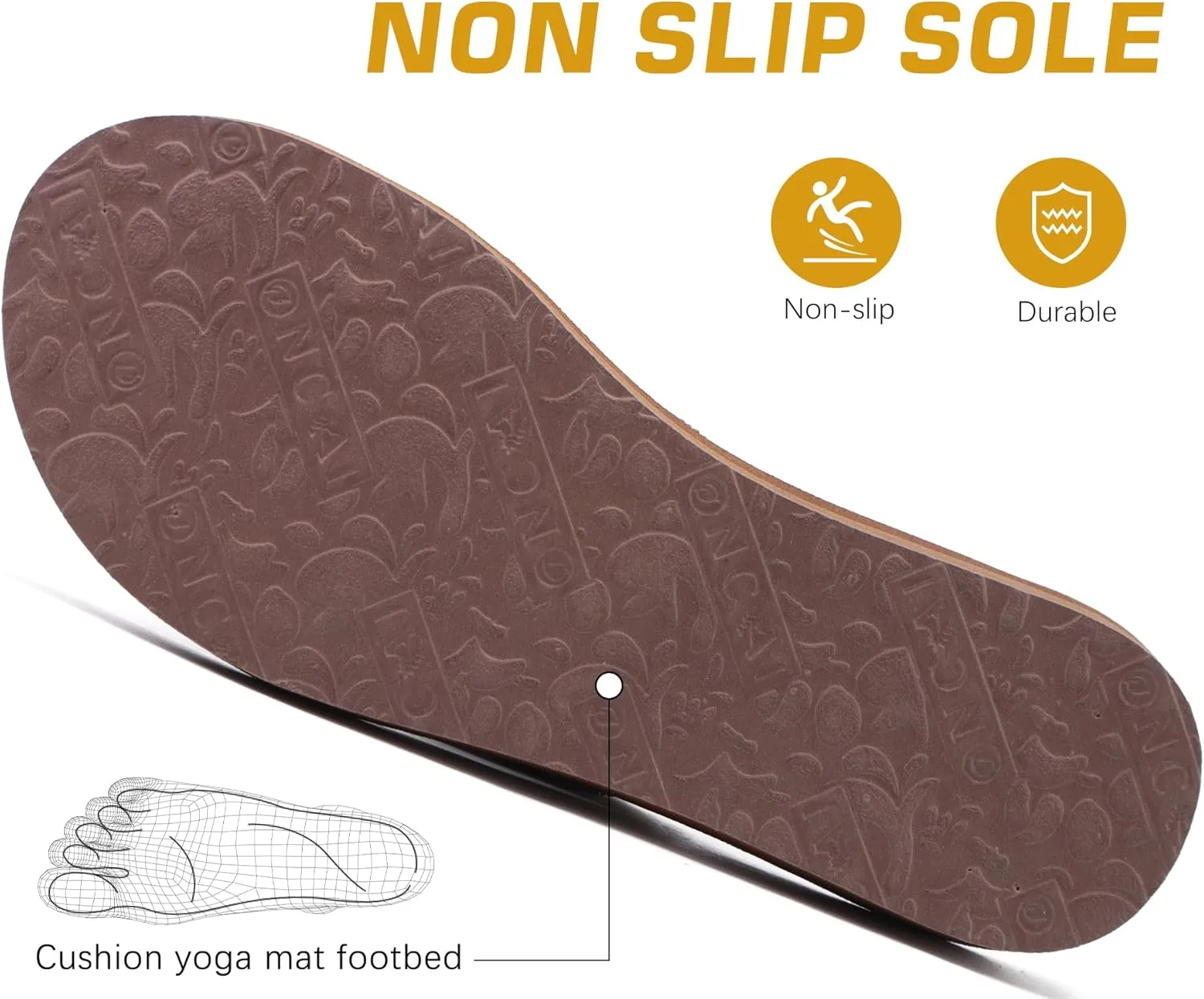 ONCAI Women's Flip Flops with Rhinestone, Arch Support Yoga Mat Comfort Walking Summer Beach Thong Sandals with Plantar Fasciitis Rubber Soles US Size 5-11