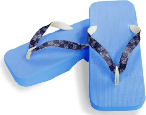 [One Step] [Hajime] Geta Geta Clogs, Soft and Water Resistant, Made of Sponge, 10.6 inches (27 cm), SB/Checkered Shark Komon x Navy Blue, Checkered Shark Small Pattern x Navy Blue (Chimatsu Shark x