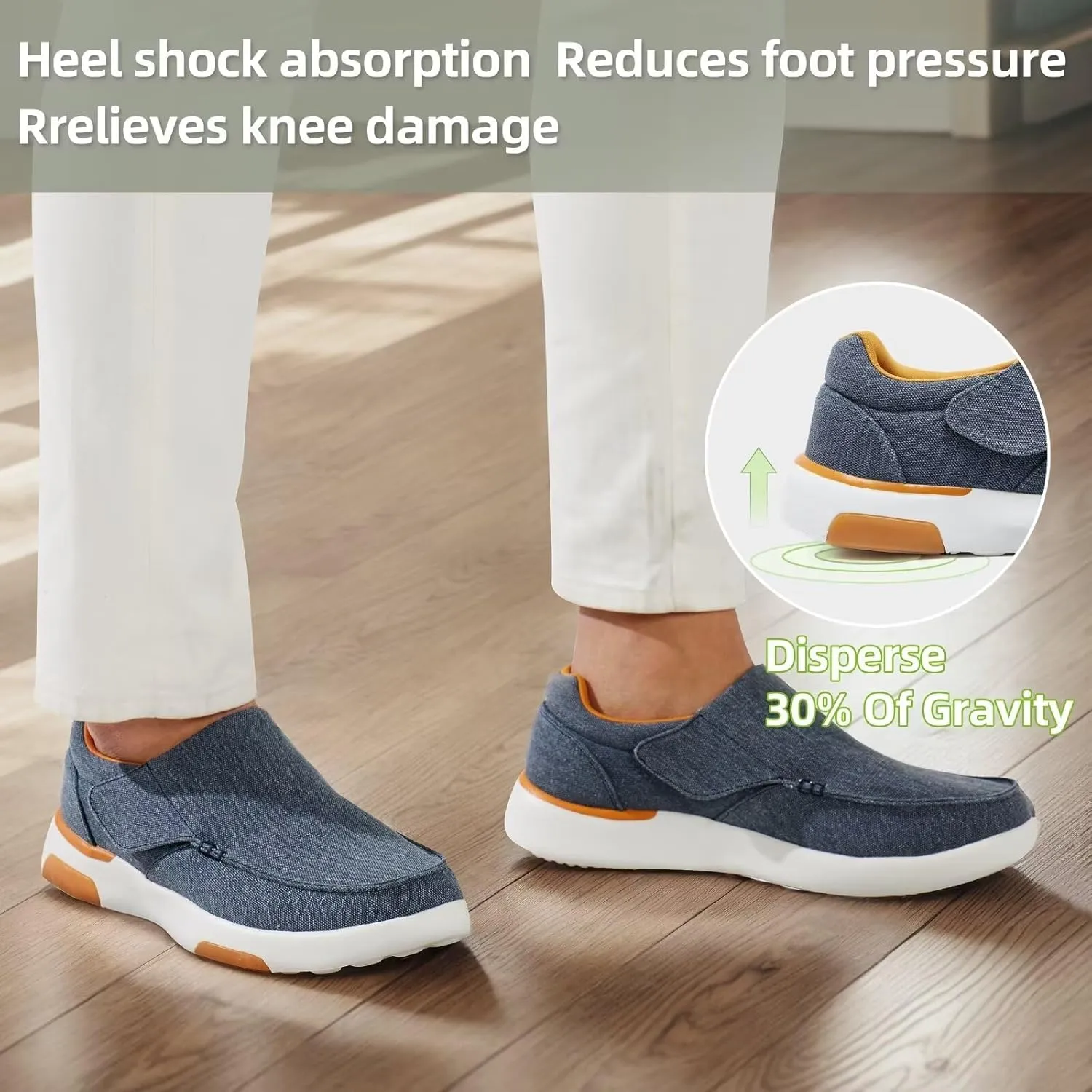 OrthoComfoot Mens Orthopedic Slippers Shoes with Arch Support: Plantar Fasciitis House Slip On Loafers, Comfortable Moccasin Mule Clogs for Indoor Outdoor