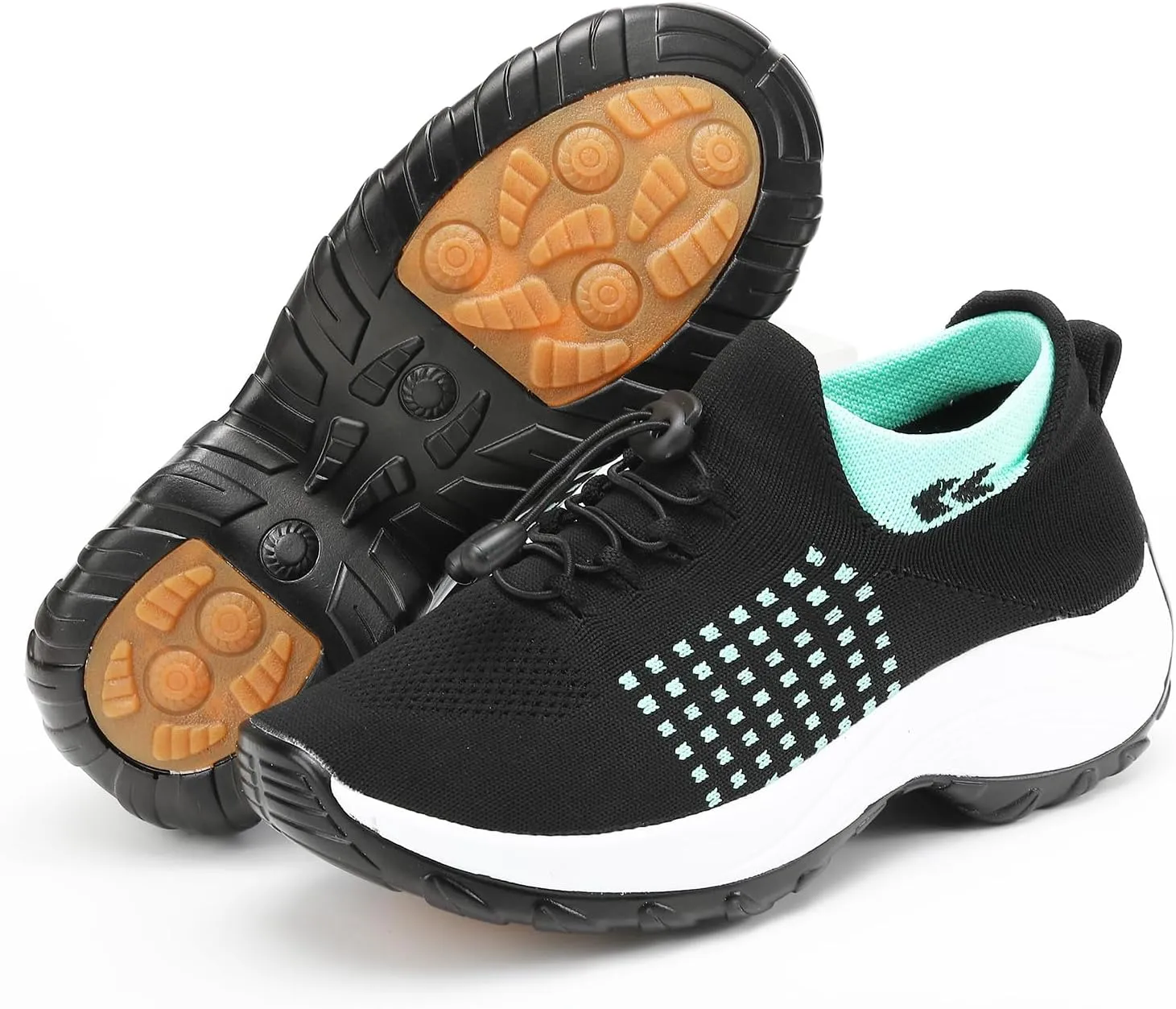 Orthopedic Sneakers for Women Men Adjustable Elastic Strap Trainers Shoes,Lightweight Breathable Damping Air Cushion Sneakers Non-Slip Platform Waterproof Comfort Soles Sports Shoes with Arch Support