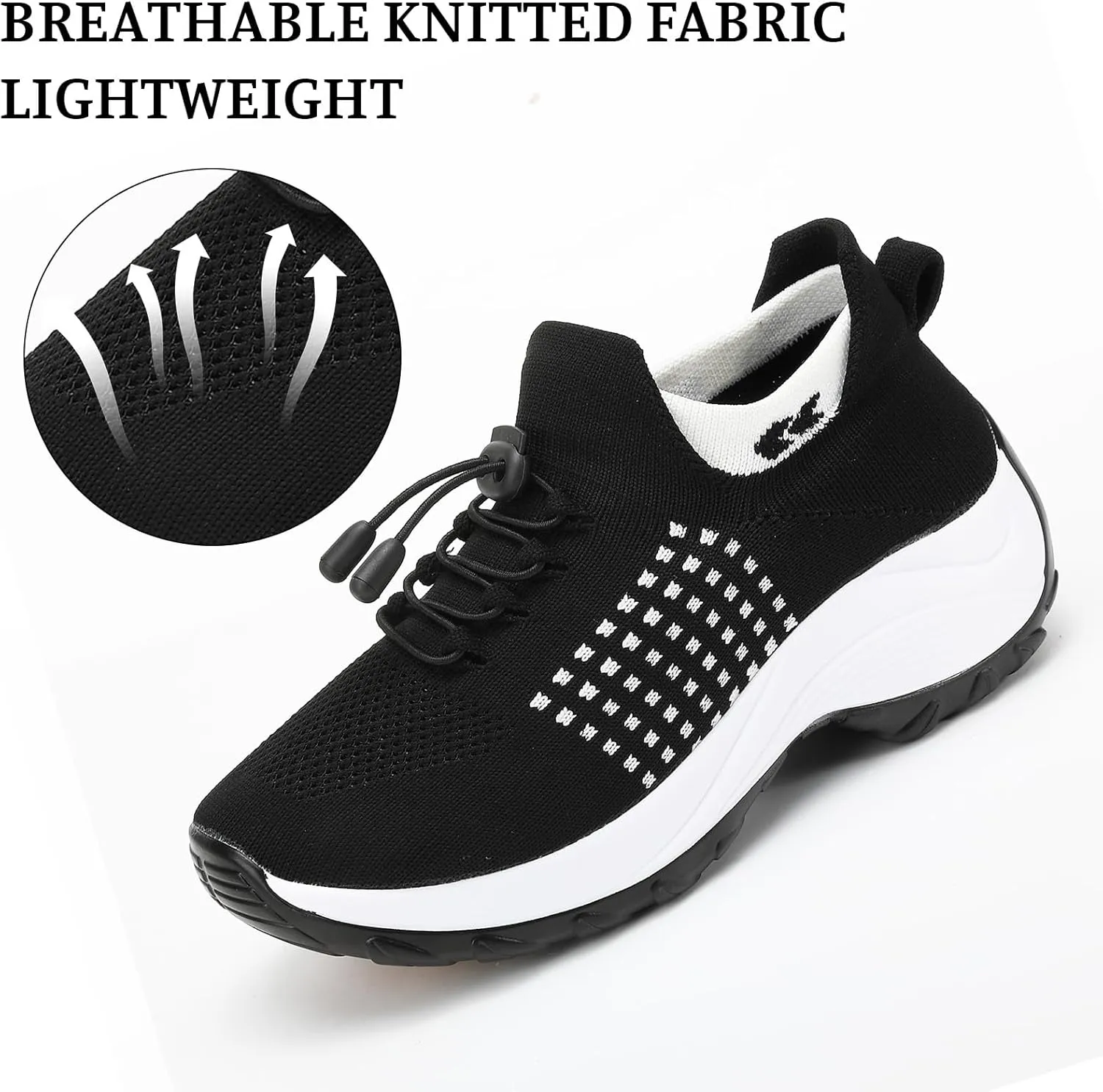 Orthopedic Sneakers for Women Men Adjustable Elastic Strap Trainers Shoes,Lightweight Breathable Damping Air Cushion Sneakers Non-Slip Platform Waterproof Comfort Soles Sports Shoes with Arch Support