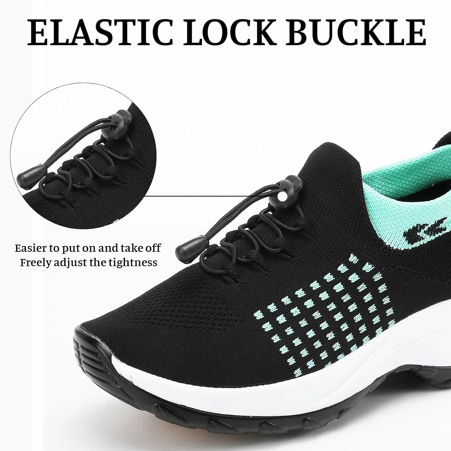 Orthopedic Sneakers for Women Men Adjustable Elastic Strap Trainers Shoes,Lightweight Breathable Damping Air Cushion Sneakers Non-Slip Platform Waterproof Comfort Soles Sports Shoes with Arch Support