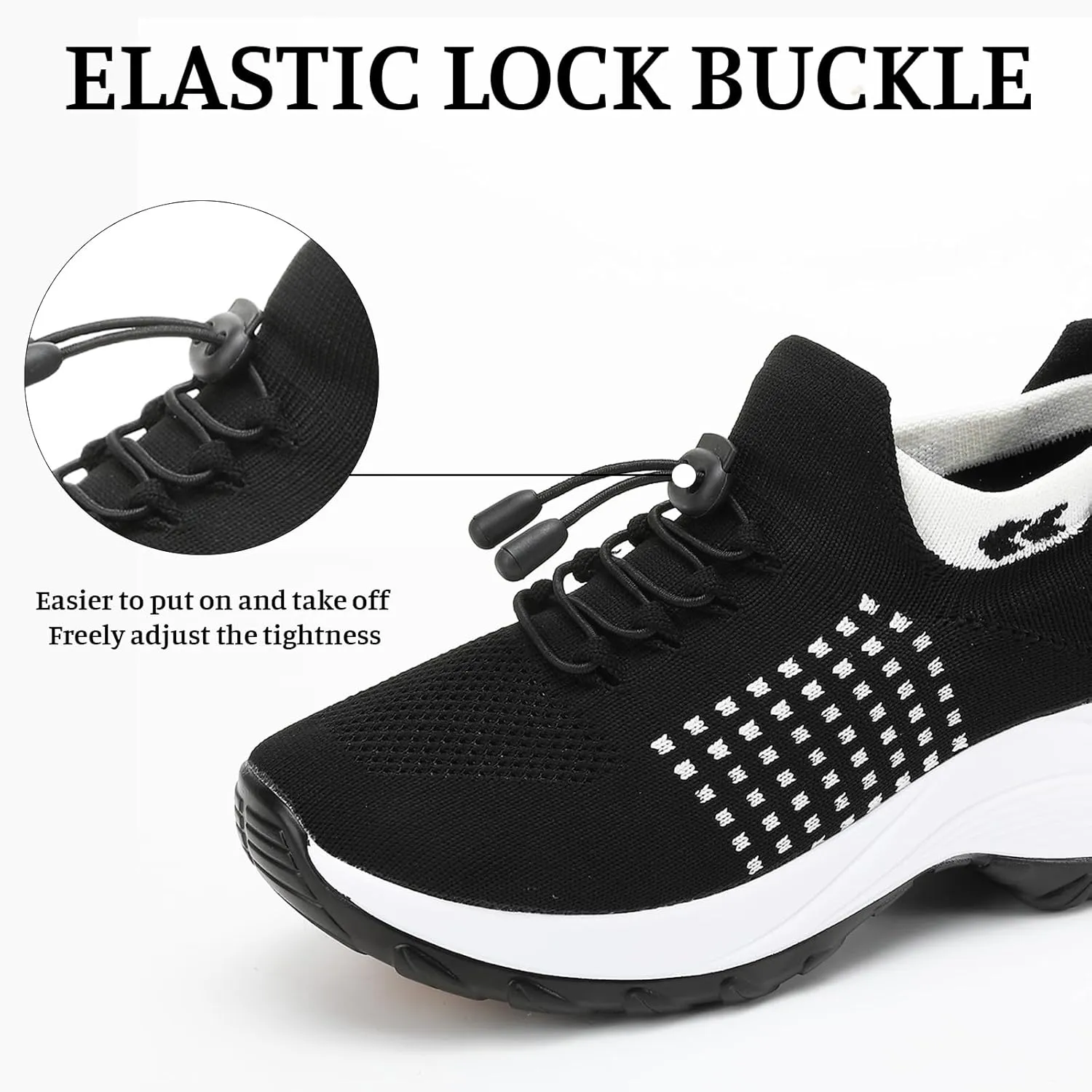 Orthopedic Sneakers for Women Men Adjustable Elastic Strap Trainers Shoes,Lightweight Breathable Damping Air Cushion Sneakers Non-Slip Platform Waterproof Comfort Soles Sports Shoes with Arch Support