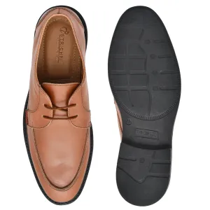 Ostrichfit Men's elegant vintage tan derby in woven leather ART OF-6507