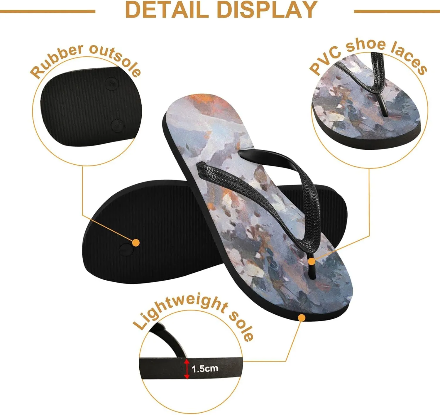 Oyihfvs Flip Flops Flip Sandal Home Slippers Hotel Spa Bedroom for Men Women XS-XXL