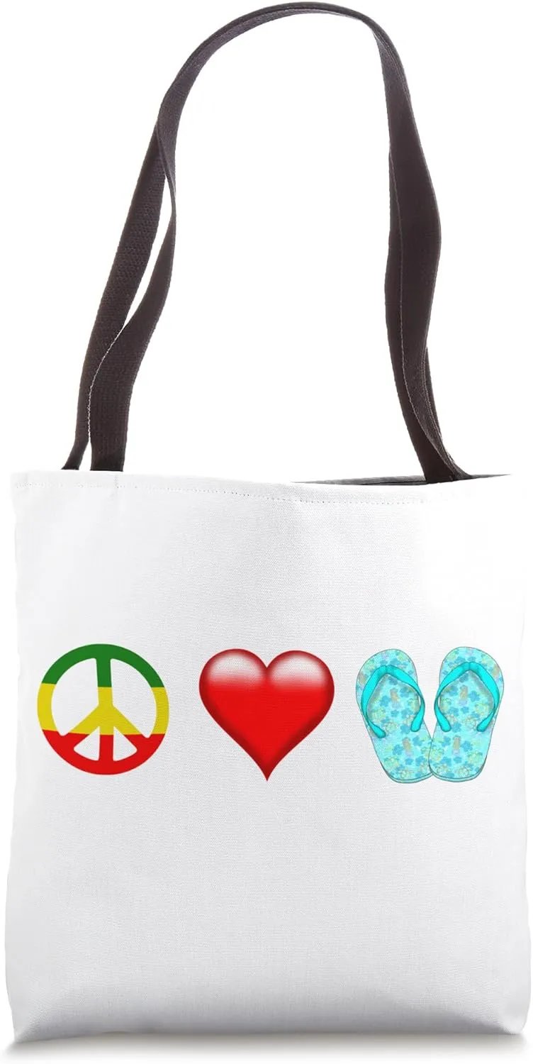 Peace, Love, and Sandy Fee Carefree Spirit of the Beach Tote Bag