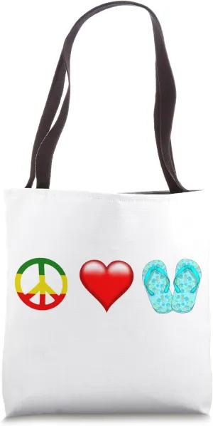 Peace, Love, and Sandy Fee Carefree Spirit of the Beach Tote Bag