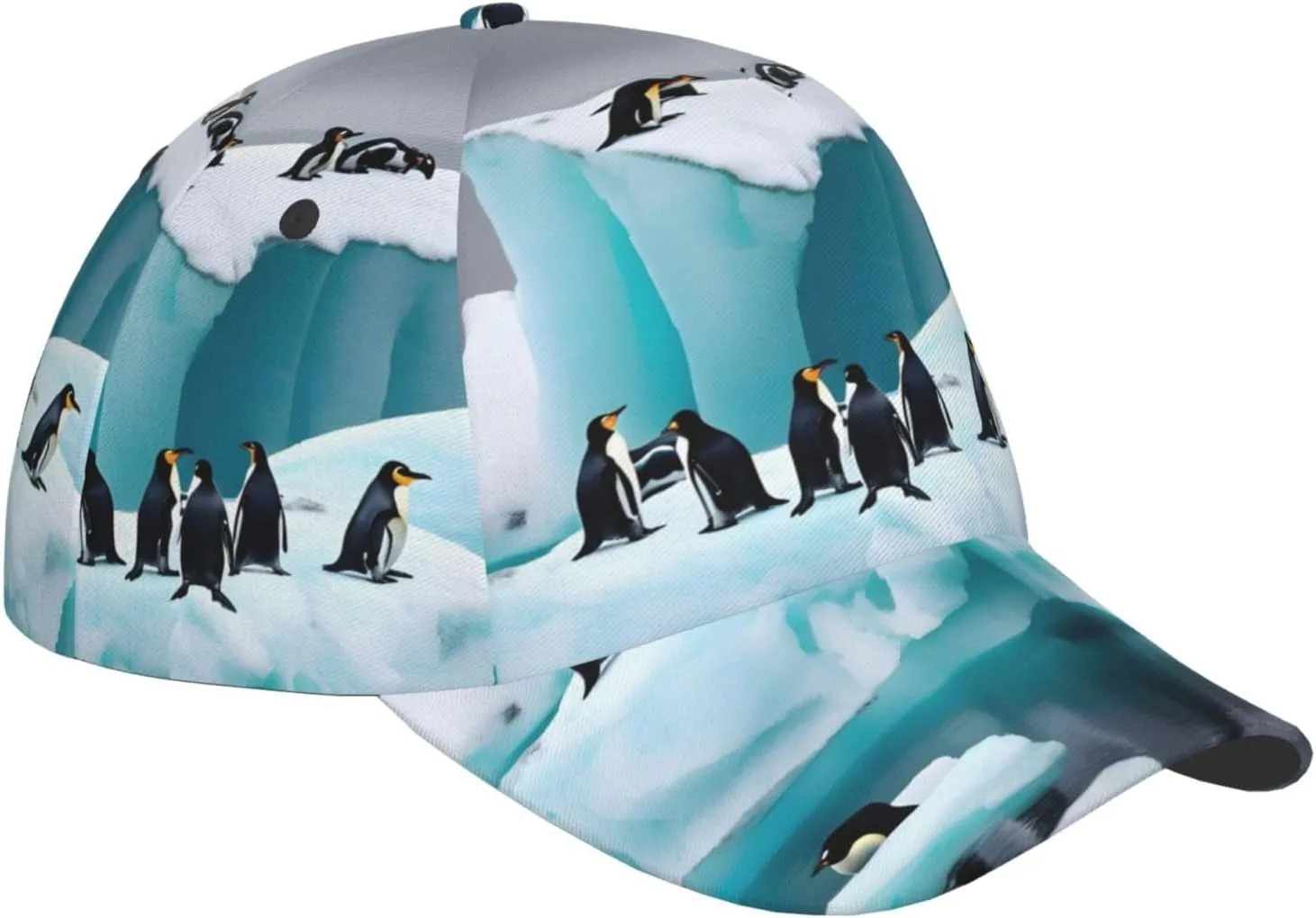 Penguins On The Iceberg Printing Men Women Baseball Cap with Adjustable Buckle Summer Baseball Cap Golf Dad Hat for Outdoor