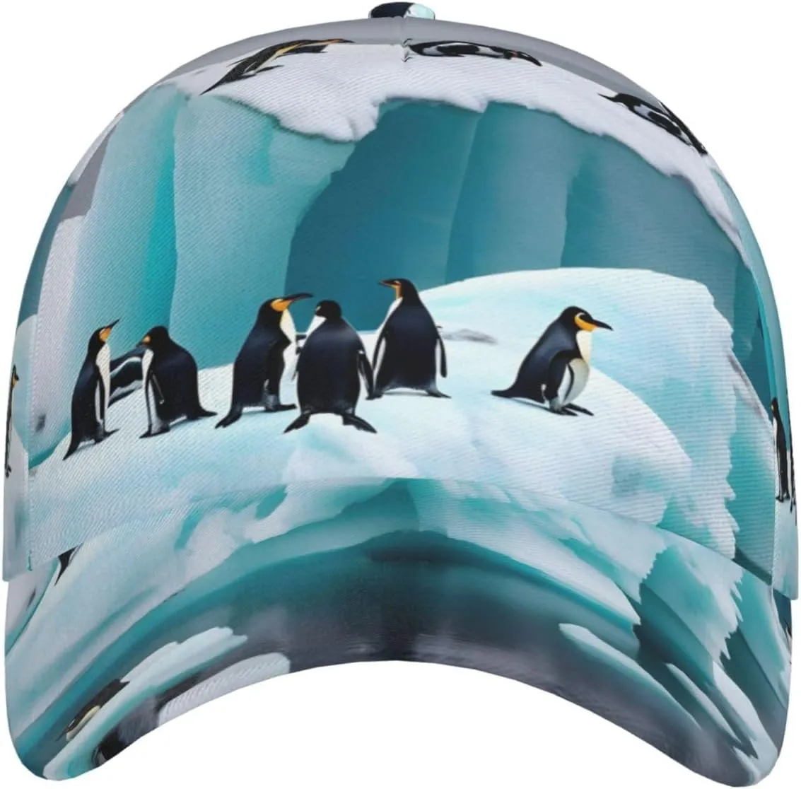 Penguins On The Iceberg Printing Men Women Baseball Cap with Adjustable Buckle Summer Baseball Cap Golf Dad Hat for Outdoor