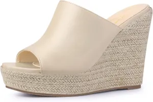 Perphy Open Toe Espadrille Wedge Heel Platform Slide Sandal for Women