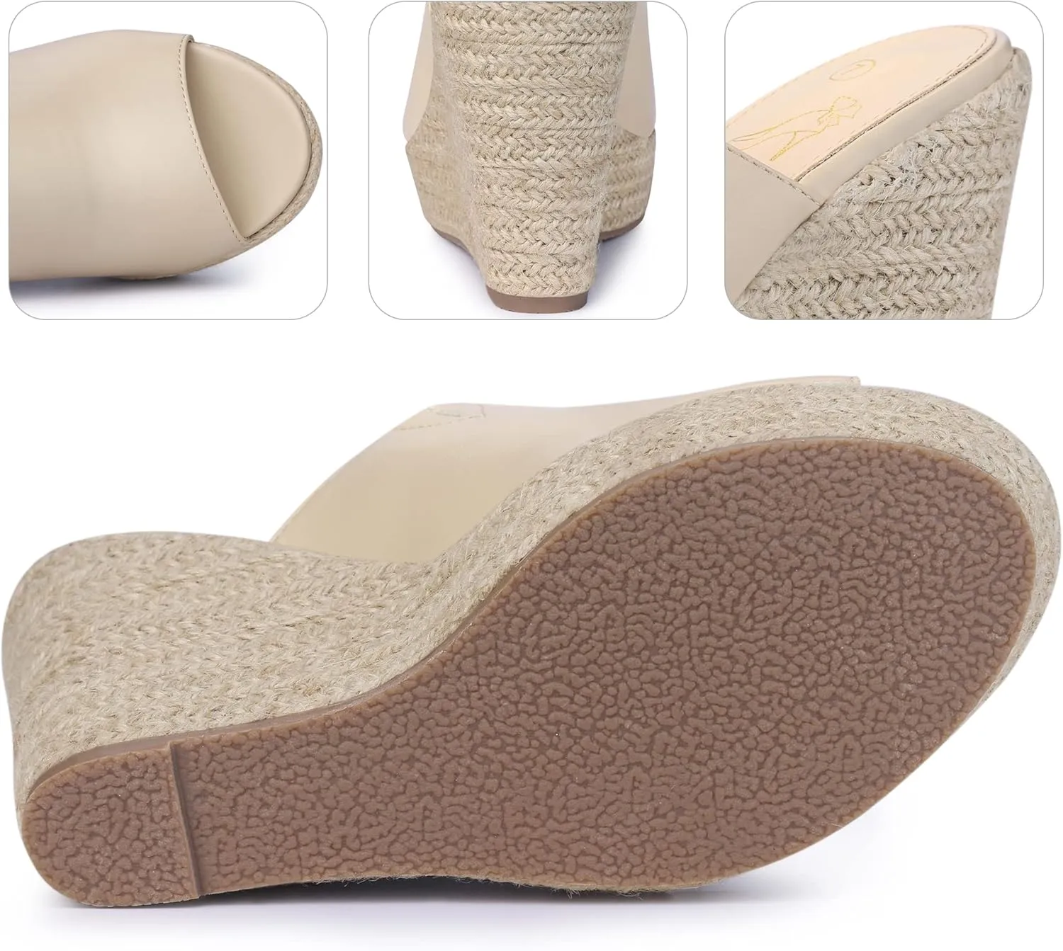 Perphy Open Toe Espadrille Wedge Heel Platform Slide Sandal for Women