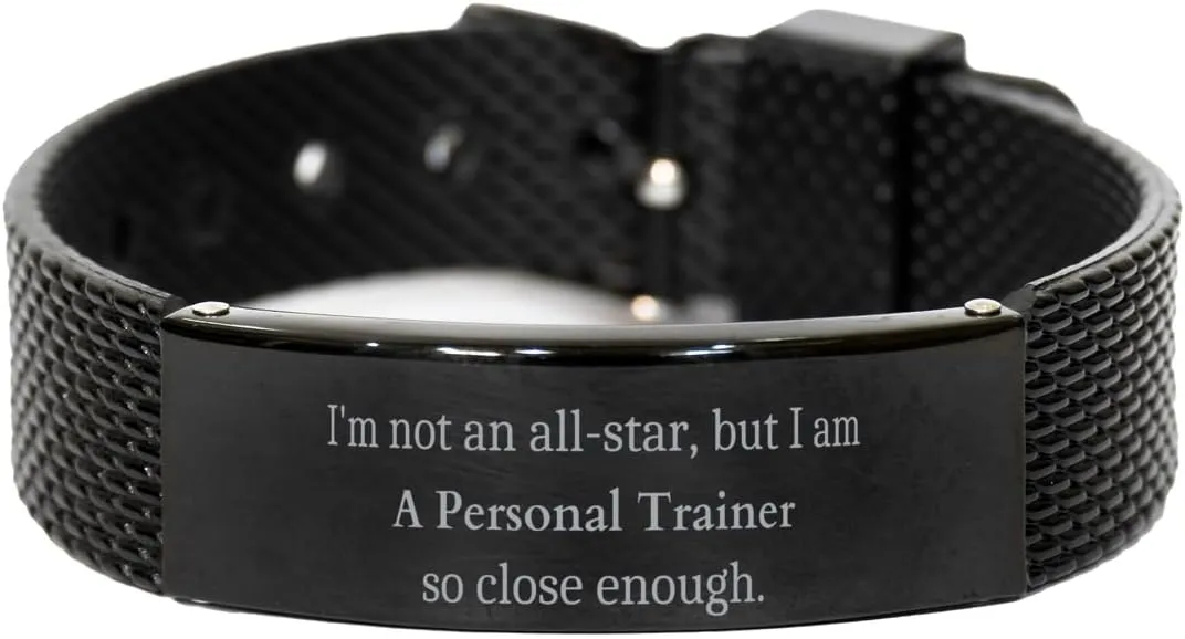 Personal Trainer - Black Shark Mesh Bracelet, Fitness Inspiration, Confidence, Strength, Graduation Gifts, Veterans Day