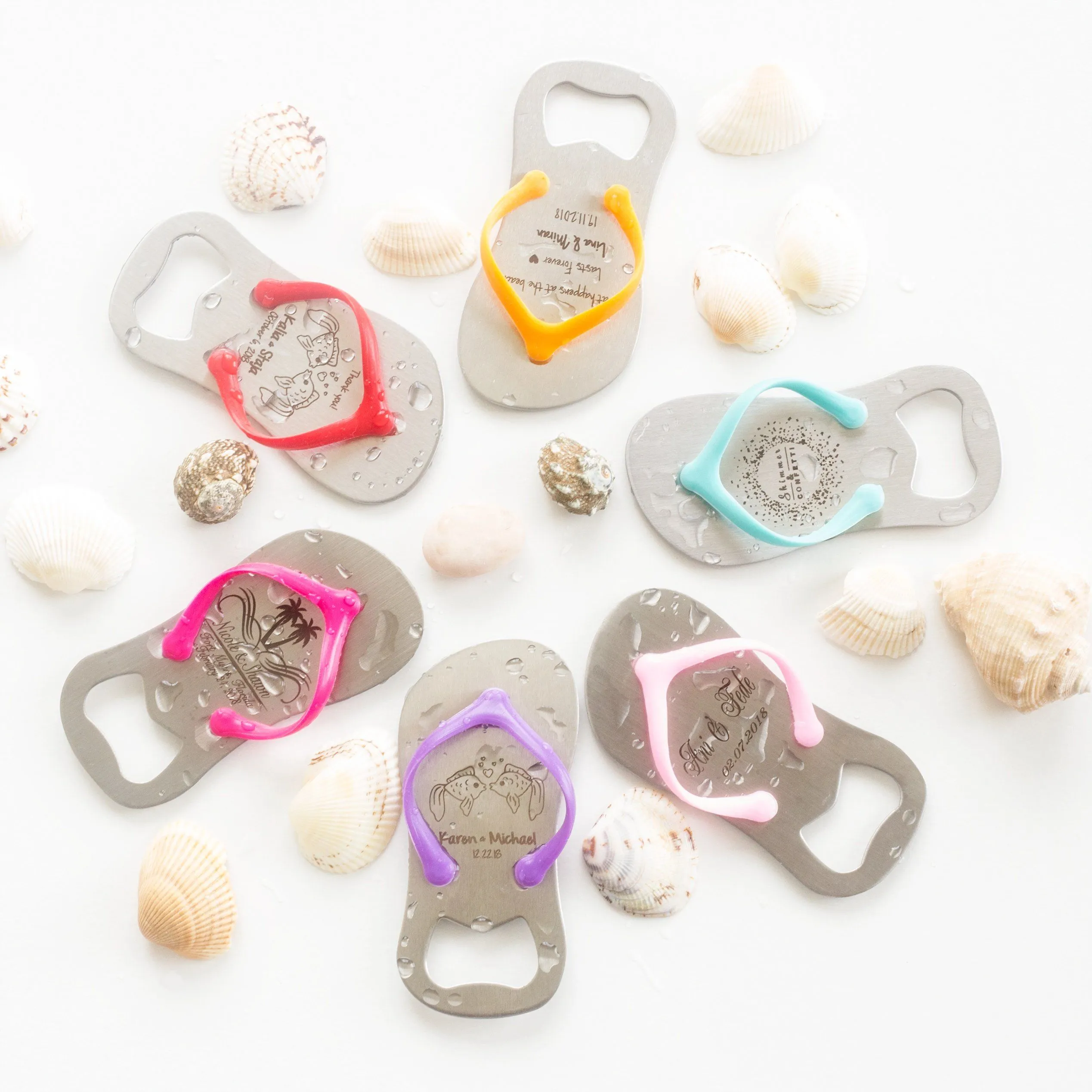 Personalized Flip Flop Bottle Opener | Destination Bridal Shower & Wedding Favors
