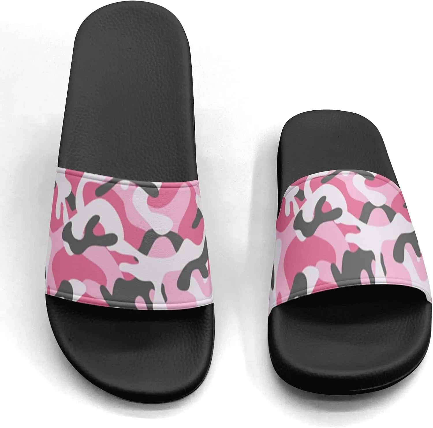 Pitovozu Art Camo Colorful Slippers for Women Men Comfotable Sandals Non Slip Home Bedroom Pool Shower Outdoor Slide Slippers