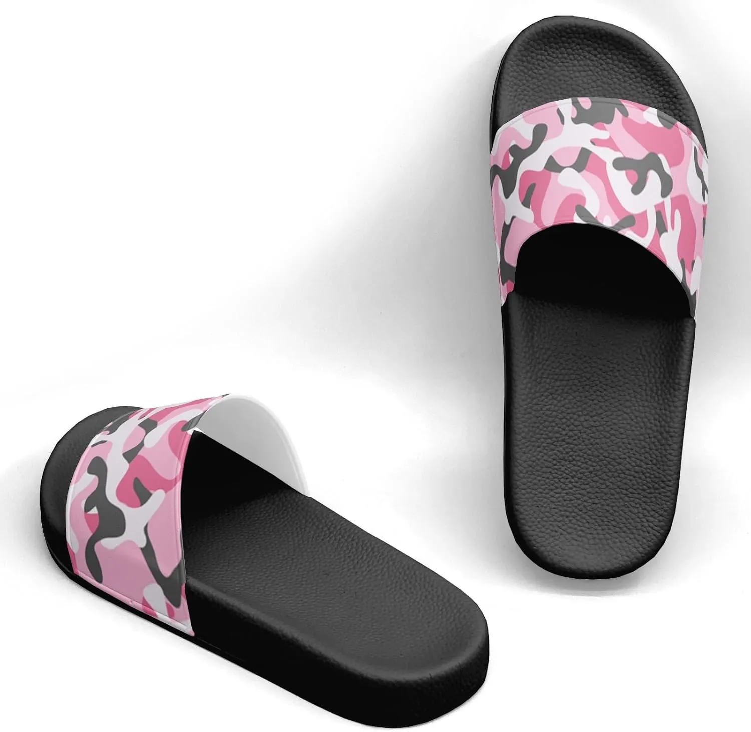 Pitovozu Art Camo Colorful Slippers for Women Men Comfotable Sandals Non Slip Home Bedroom Pool Shower Outdoor Slide Slippers
