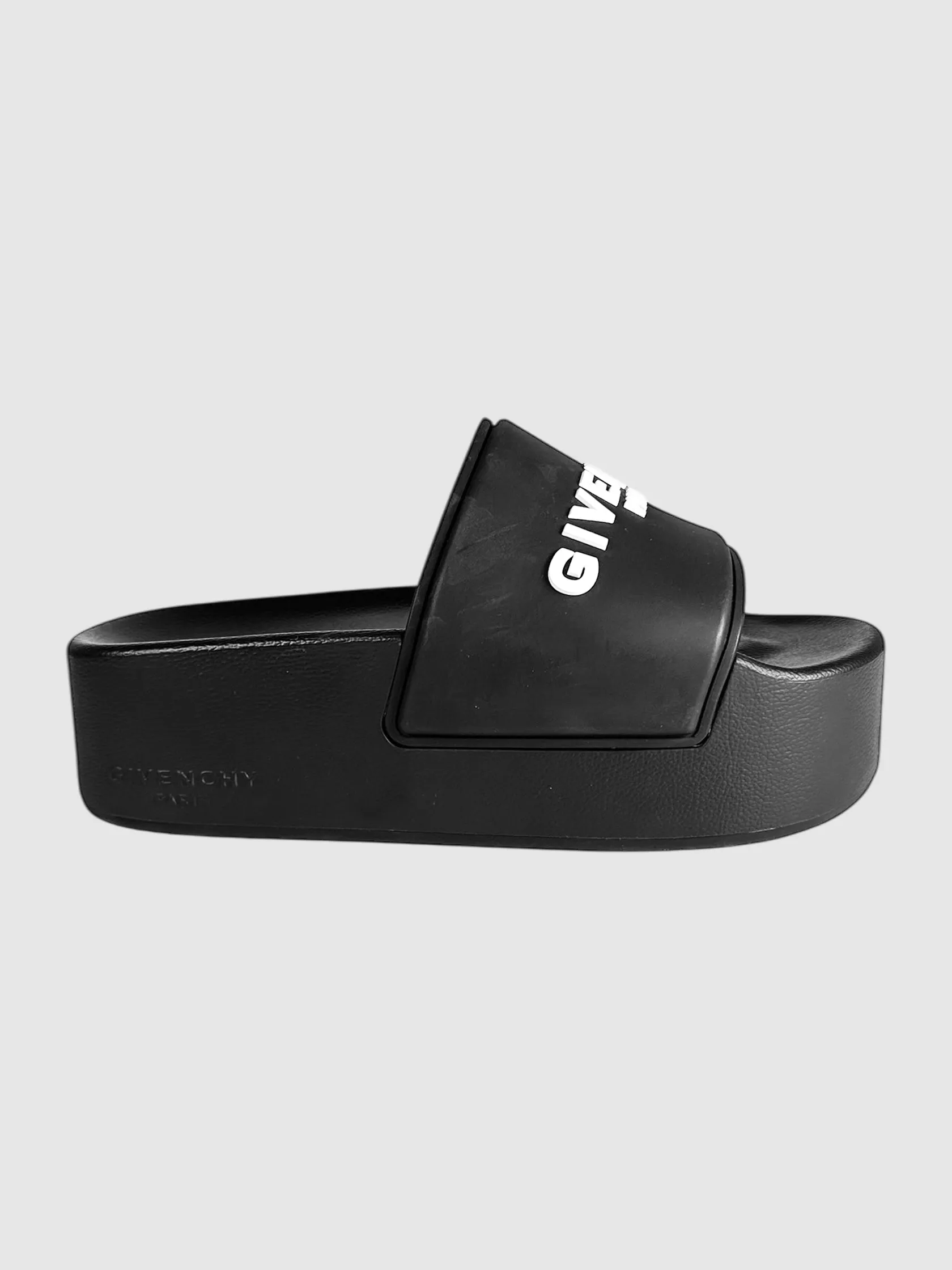 Platform Logo Slide Sandals