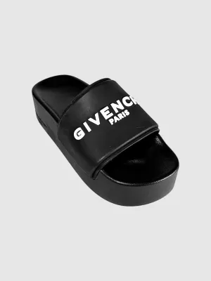 Platform Logo Slide Sandals