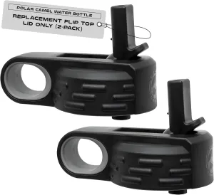 Polar Camel Water Bottle Lids (2-Pack) - Replacement Flip Top Lids for (12oz, 20oz, 32oz, 40oz)