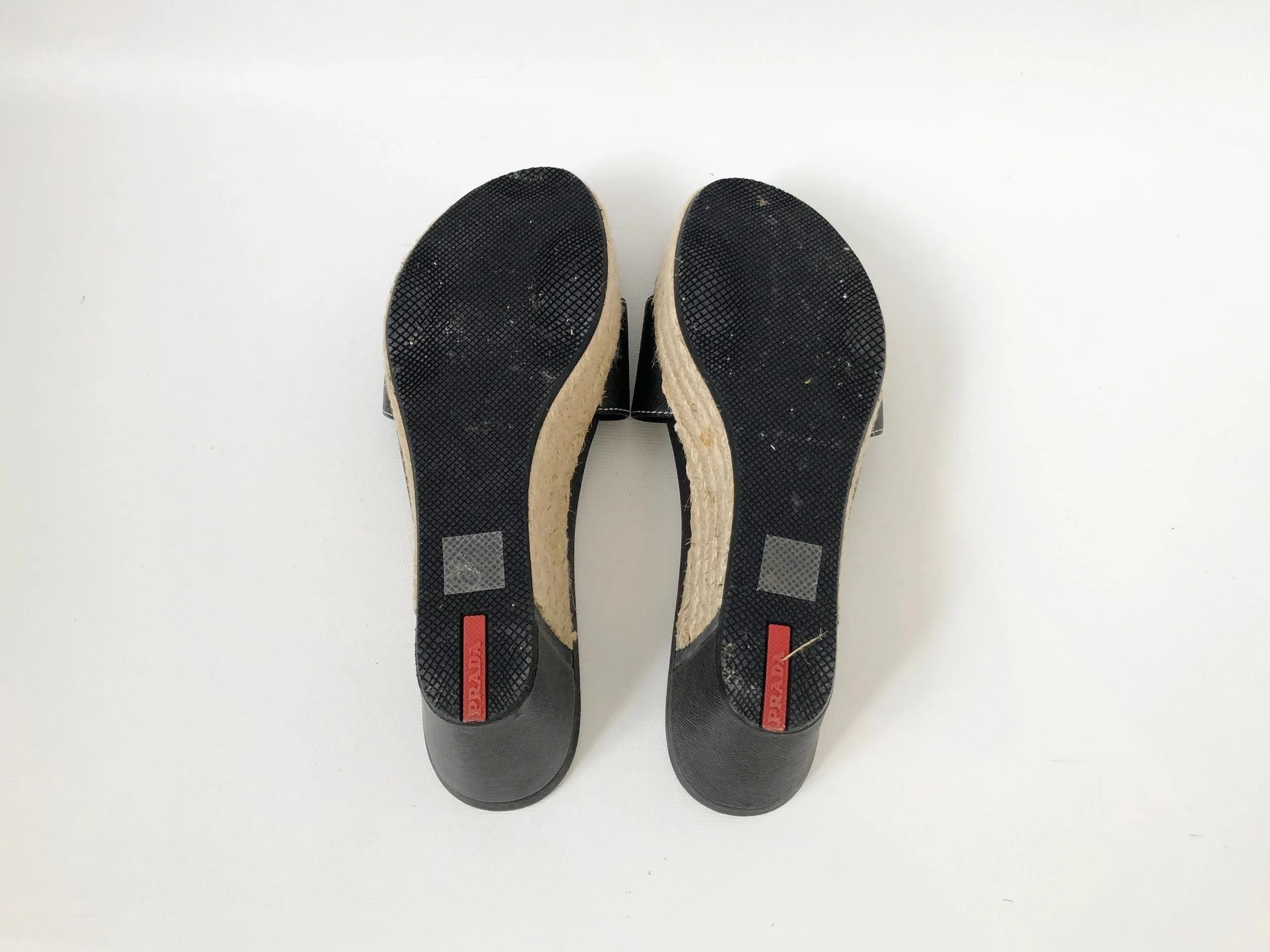 Prada Black Leather Slide Size 38 It (8 Us)