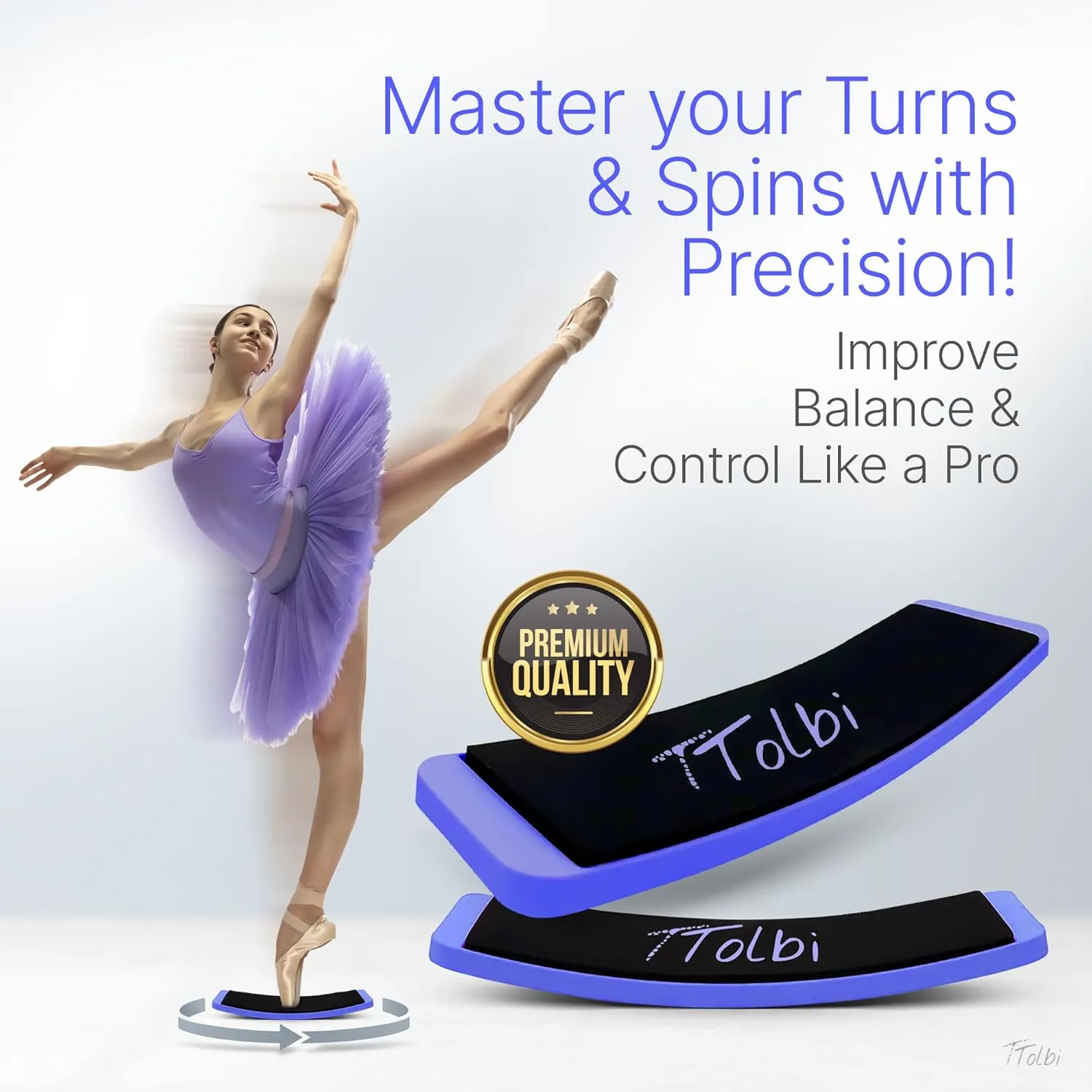 Premium Turning Board for Dancers – Improve Balance & Spins, Professional Turn Board & Ice Skating Spinner for Figure Skating Practice, Pirouette Trainer & Dance Training Equipment for Ballet