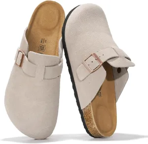 Project Cloud Mens Clogs - Full Grain Genuine Leather Memory Foam Clogs for Men Arch Support Cork Footbed - Non Slip Platform Mules (Brooklyn)