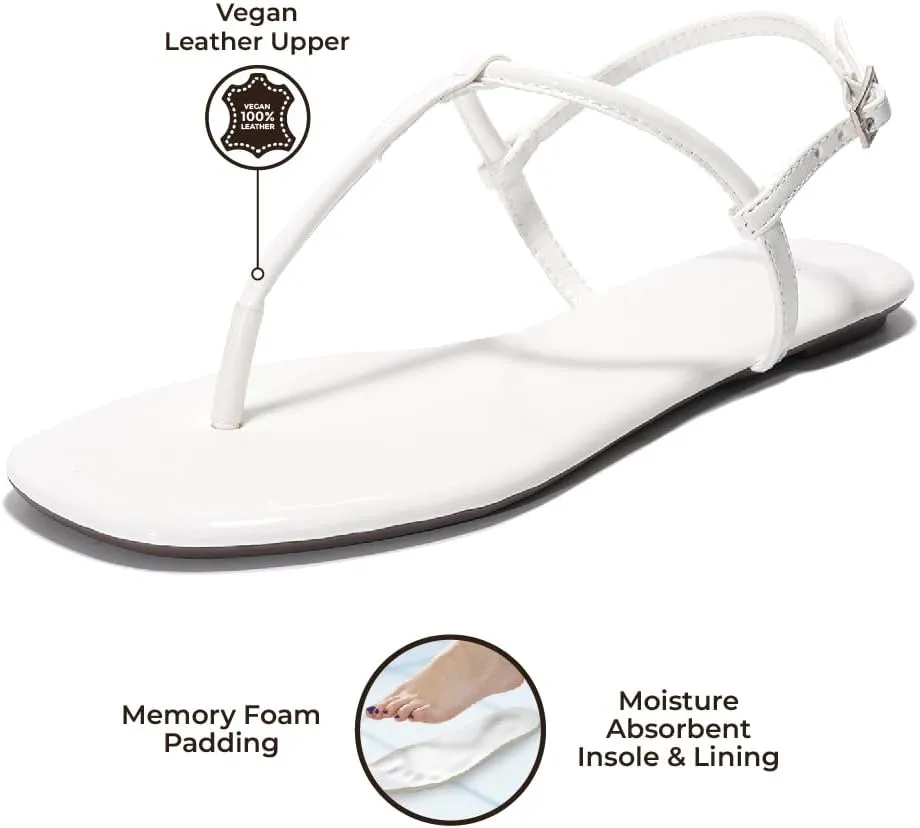 Project Cloud Thong Sandals for Women 2025 - Memory Foam and Lightweight Summer Essentials - Non Slip Flip Flops for Women Footwear with Back Strap Beach Flats Sandals (Celebration)