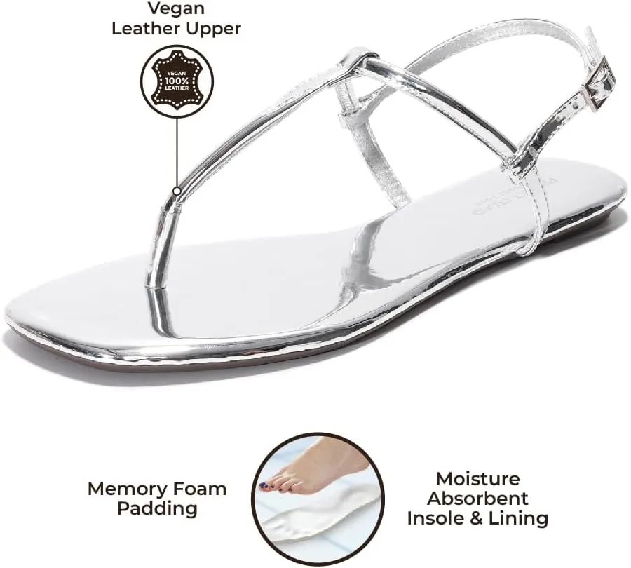 Project Cloud Thong Sandals for Women 2025 - Memory Foam and Lightweight Summer Essentials - Non Slip Flip Flops for Women Footwear with Back Strap Beach Flats Sandals (Celebration)
