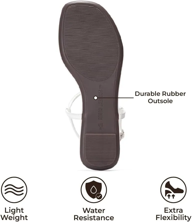 Project Cloud Thong Sandals for Women 2025 - Memory Foam and Lightweight Summer Essentials - Non Slip Flip Flops for Women Footwear with Back Strap Beach Flats Sandals (Celebration)