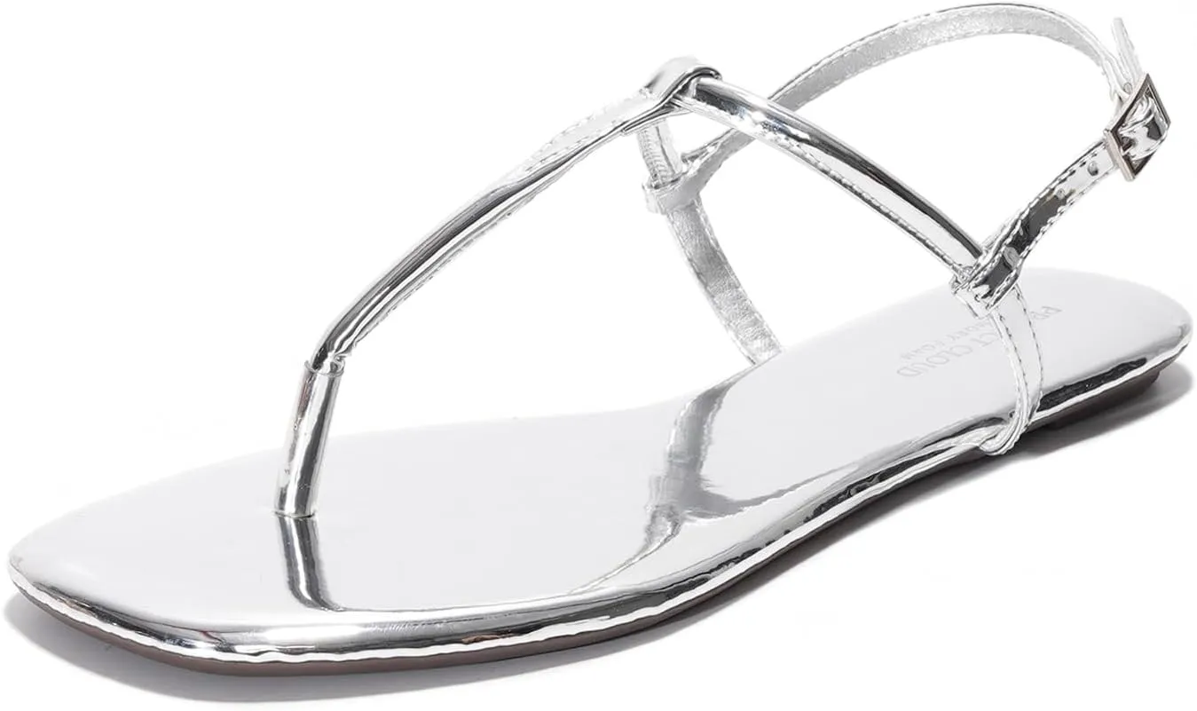 Project Cloud Thong Sandals for Women 2025 - Memory Foam and Lightweight Summer Essentials - Non Slip Flip Flops for Women Footwear with Back Strap Beach Flats Sandals (Celebration)