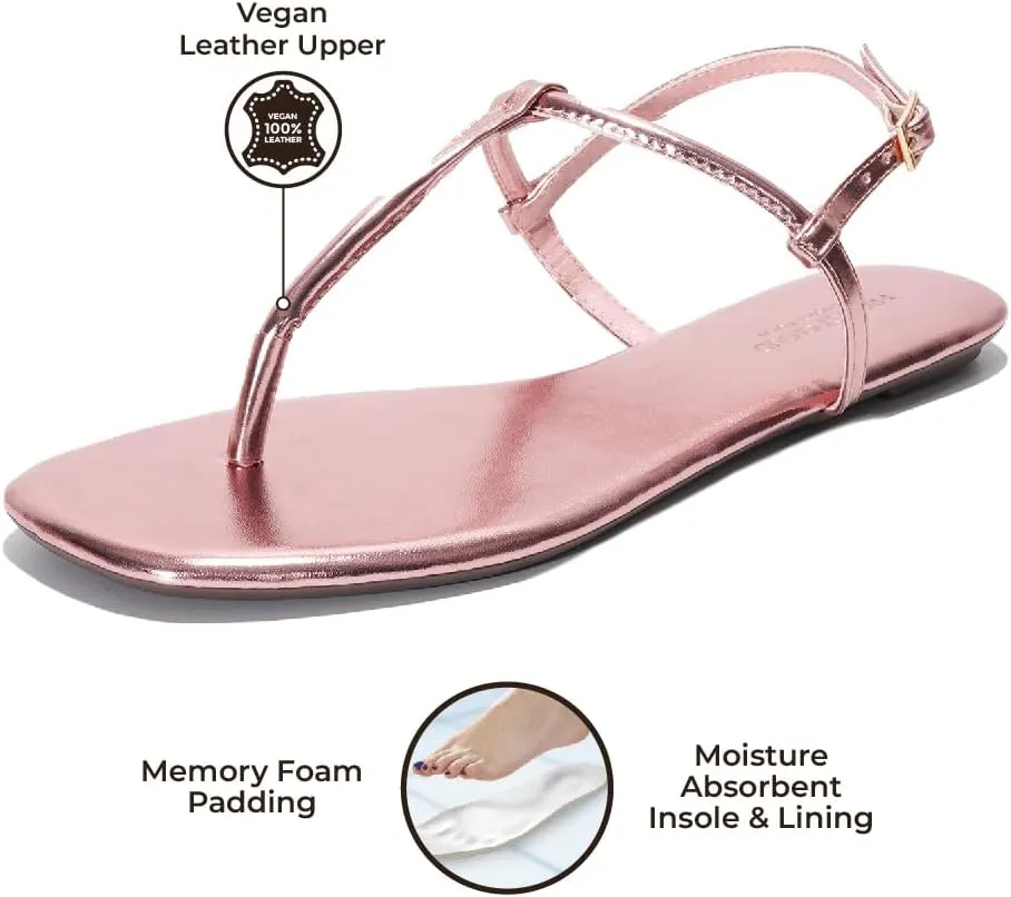 Project Cloud Thong Sandals for Women 2025 - Memory Foam and Lightweight Summer Essentials - Non Slip Flip Flops for Women Footwear with Back Strap Beach Flats Sandals (Celebration)