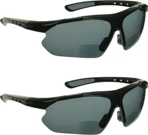 proSPORT BIFOCAL Sunglass Readers Men Women Blue Light Blocking HD Amber Lens Semi-Rimless Wrap-Around Golf Driving