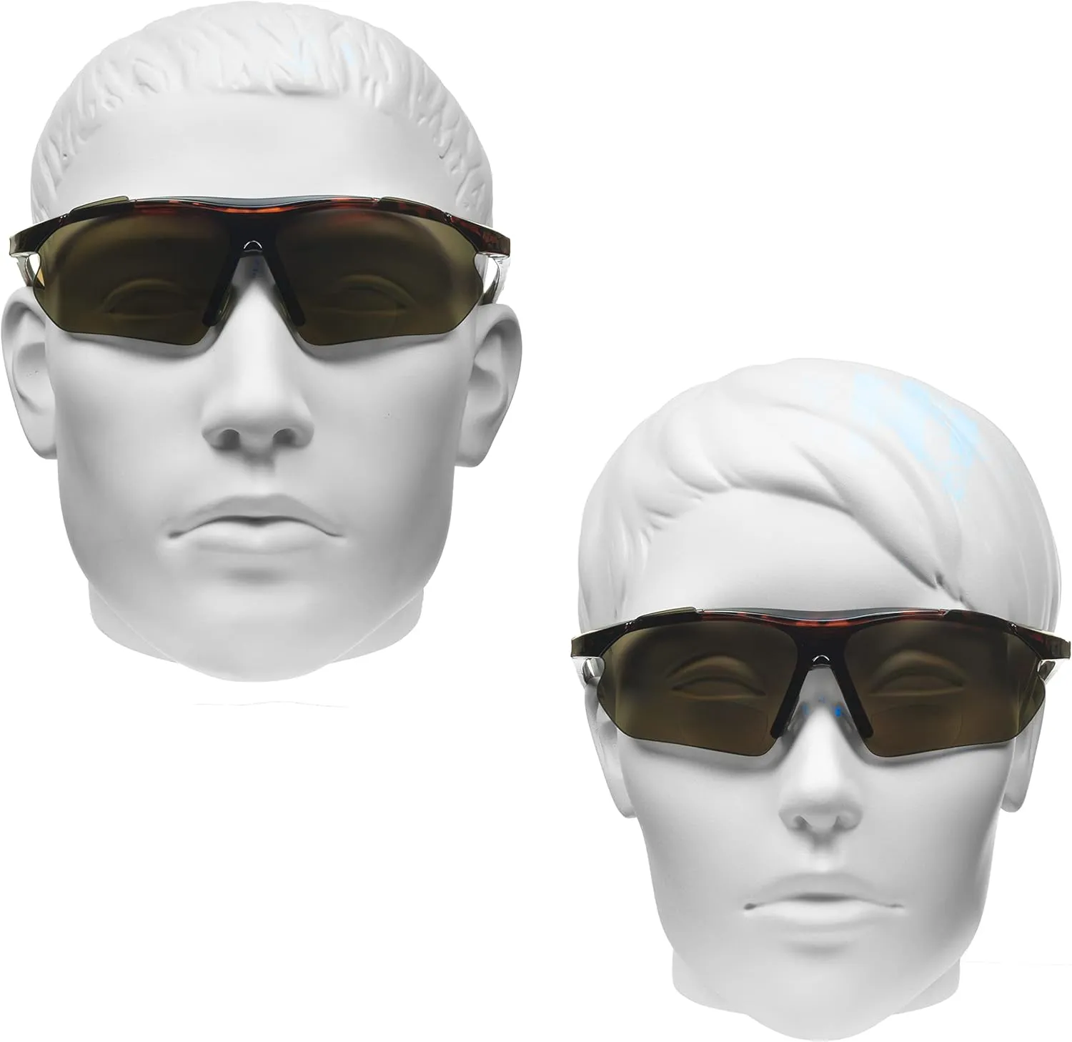 proSPORT BIFOCAL Sunglass Readers Men Women Blue Light Blocking HD Amber Lens Semi-Rimless Wrap-Around Golf Driving