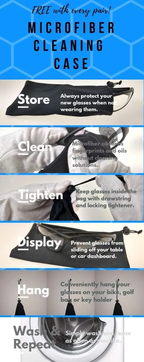 proSPORT BIFOCAL Sunglass Readers Men Women Blue Light Blocking HD Amber Lens Semi-Rimless Wrap-Around Golf Driving