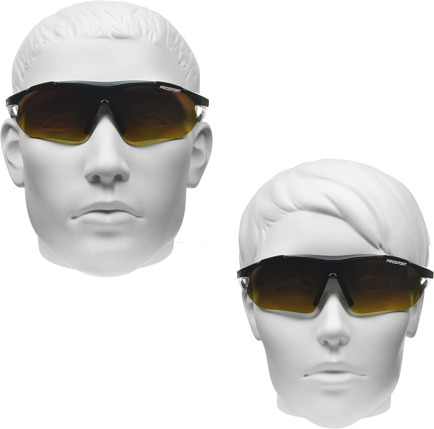 proSPORT BIFOCAL Sunglass Readers Men Women Blue Light Blocking HD Amber Lens Semi-Rimless Wrap-Around Golf Driving