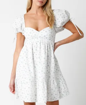 Puff Sleeve Floral Mini Dress